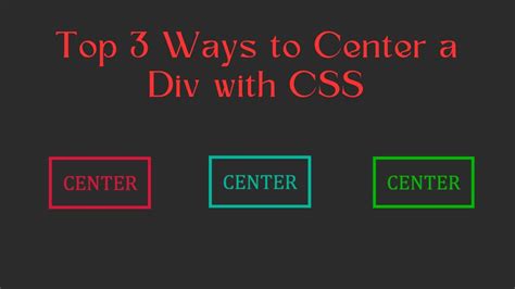 Top Ways To Center A Div With Css Webdeveloper Javascript Frontend