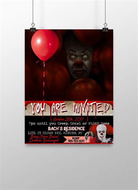 It Halloween Invitations It Halloween Party Freaky Halloween Invitations Scary Halloween