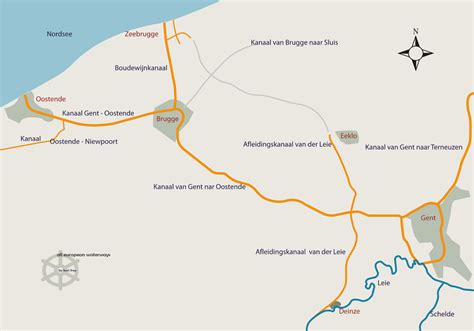 Wasserwege Flüsse Kanäle und Seen Belgien Afleidingskanaal Leie