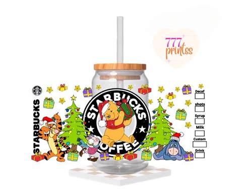 Winnie The Pooh Xmas Uv Dtf Cup Wrap Etsy