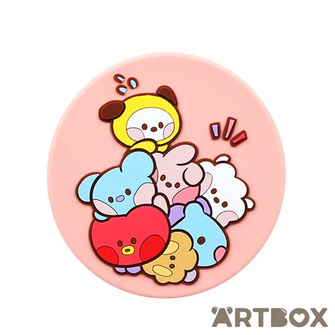 Buy LINE FRIENDS BT21 Minini Stack Rounded Rubber Pocket Mirror Pink At