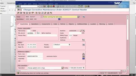 Sap Pm Maintenance Order Create From Notification Part 1 Youtube