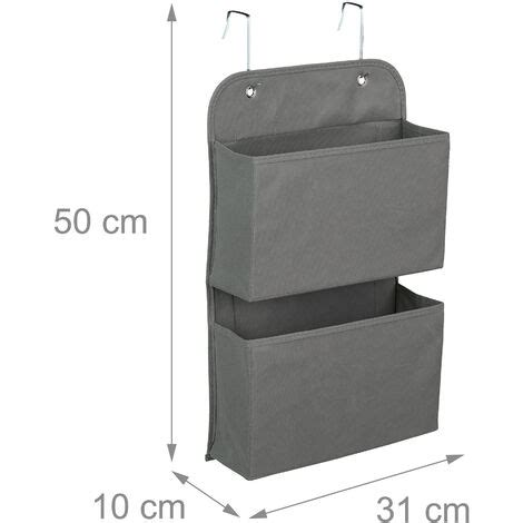 Relaxdays Organiseur Suspendu Compartiments Porte Mur Tag Re