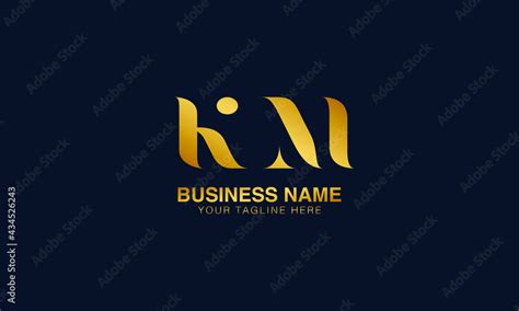 Km K M Initial Logo Initial Based Abstract Modern Minimal Creative