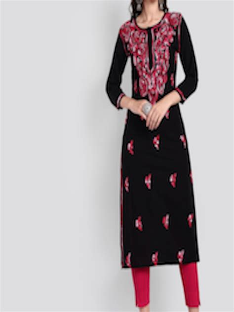 Buy Seva Chikan Ethnic Motifs Embroidered Chikankari Cotton Kurta