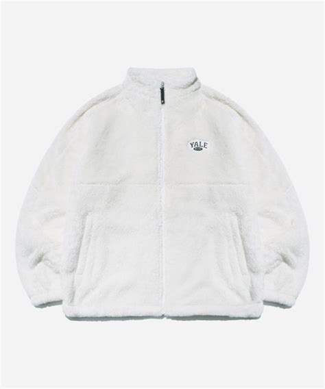 Musinsa Yale Tone Arch Boa Track Jacket Ivory