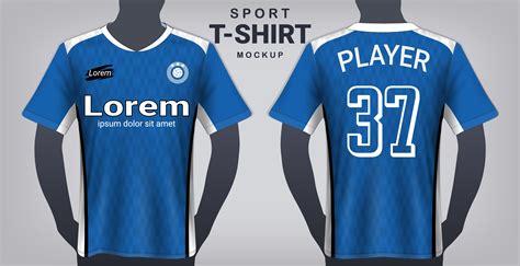 Soccer Jersey and Sport T-Shirt Mockup Template, Realistic Graphic ...