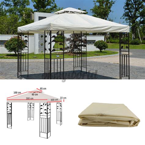 Okayworld Canvas Marquee 3x3m Gazebo 300d Canopy Roof Replacement Cover