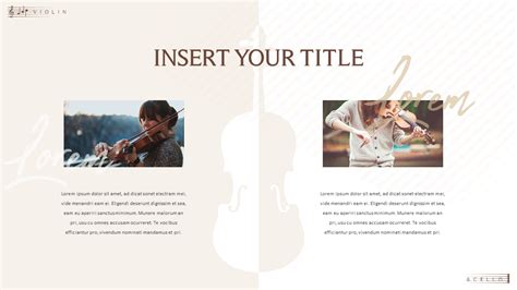 Violin Cello Presentation Powerpoint Templates Design