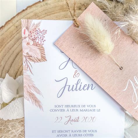 Faire Part De Mariage Champ Tre Fleur S Ch E Sweet Paper