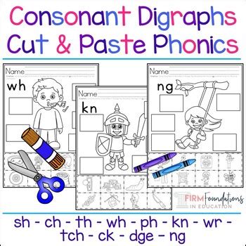 Consonant Digraphs Cut And Paste Phonics Activity Sh Ch Th Wh Ph