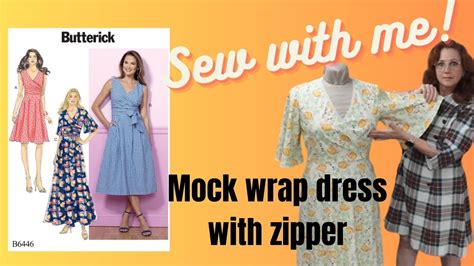 Sewing Butterick 6446 Mock Wrap Dress With Zipper And Alterations