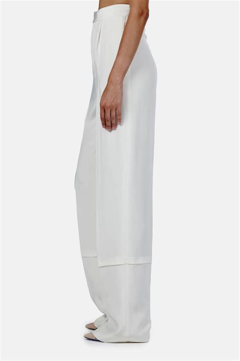 Trouser 04 Wide Leg Trouser Ivory The Line