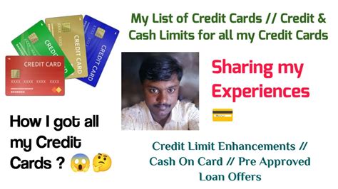 My List Of Credit Cardscreditandcash Limitscredit Limit Enhancements