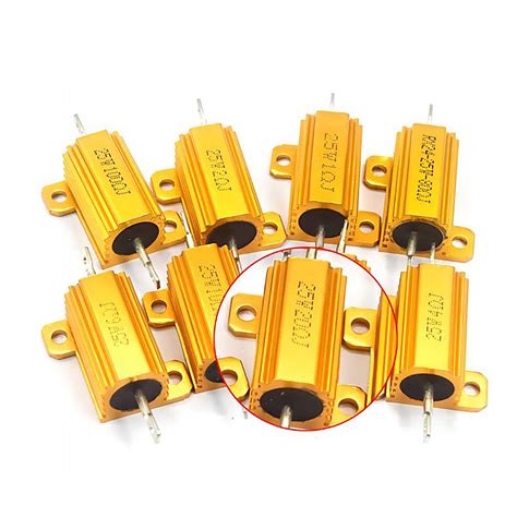 25W 50W Golden Aluminium Load Resistor Wirewound Various Values 0 1ohm