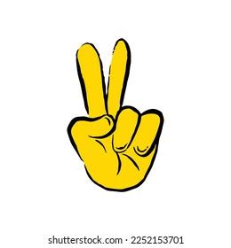 Hand Gesture Peace Sign Vector Hand Stock Vector Royalty Free