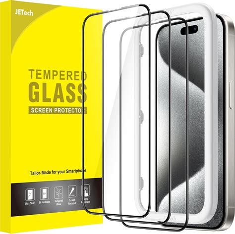 Jetech Full Coverage Screen Protector For Iphone Pro Inch Black