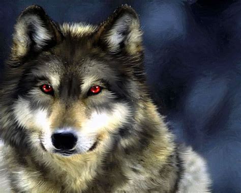 Cool Alpha Wolf Red Eyes