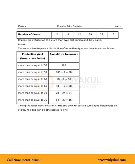 Class 10th Math Statistics Ncert Solution Cbse 2023