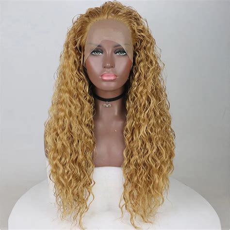 Aliexpress Buy Fantasy Beauty Light Honey Blonde Long Water Wave Curly Heat Safe Fiber