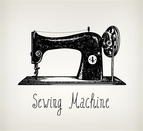 Vector Hand Drawn Retro Vintage Sewing Machine Illustration 5144873