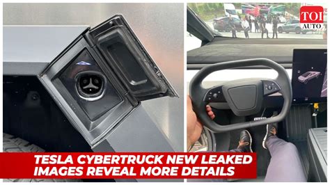 Tesla Cybertrucks Unusual Charging Port Goes Viral Squared Off Steering Wheel Looks Wacky