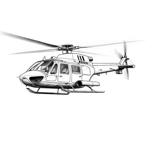 Premium Photo | Simple Line Art Helicopter Drawing On White Background