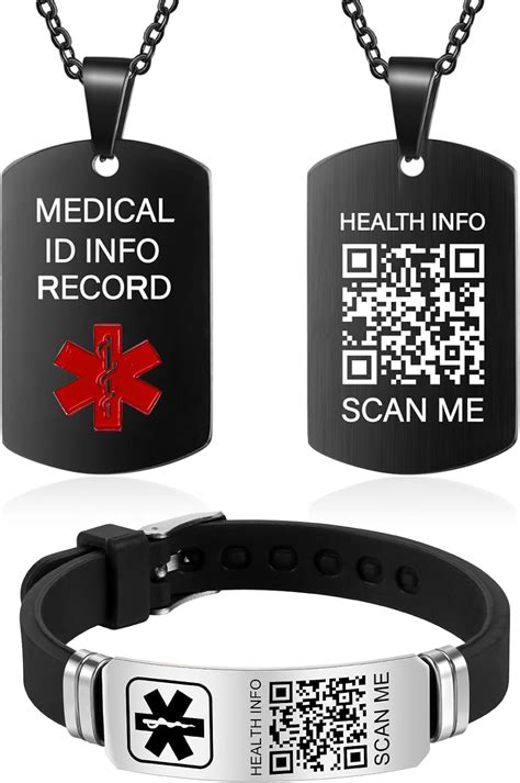 Theluckytag Medical Bracelets And Necklace For Men Women With Qr Code Medical Alert Id