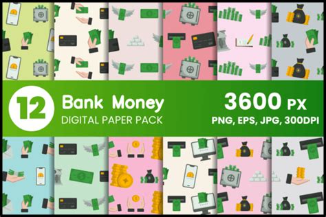 Bank Money Digital Paper Set Graphic By Fromporto · Creative Fabrica