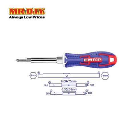 PRE ORDER EMTOP 6 In 1 Screwdriver Set ESDRH0602 MR DIY