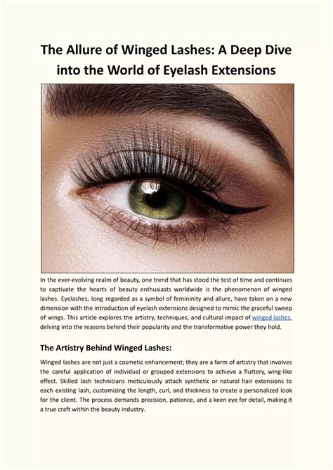 Ppt The Allure Of Winged Lashes A Deep Dive Into The World Of Eyelash Extensions Powerpoint