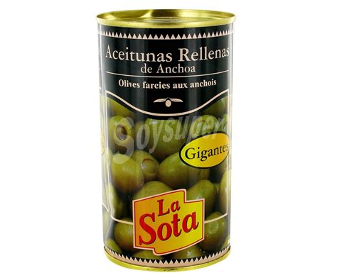 La Sota Aceitunas Verdes Rellenas De Anchoa Lata De 150 G