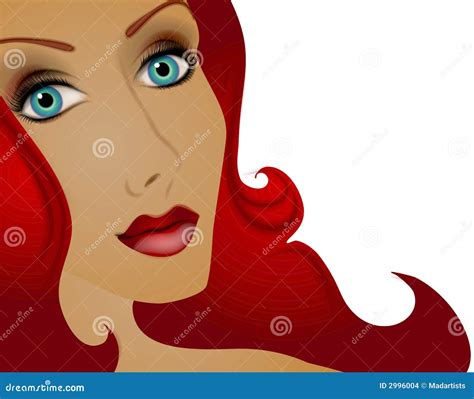 Cara Hermosa De La Mujer Del Redhead Stock de ilustración Ilustración