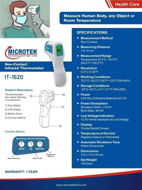 Microtek Tg 8818 Non Contact Infrared Thermometer At Rs 900 Microtek