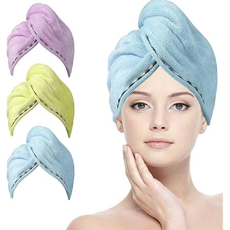 Turban En Microfibre Pour Les Cheveux Pcs Super Absorbant Serviettes