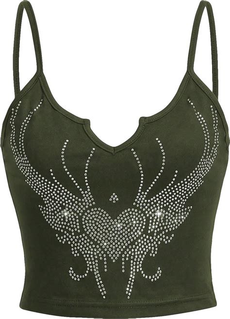 Soly Hux Women S Y K Gothic Lace Trim Cami Crop Top Sleeveless Sexy