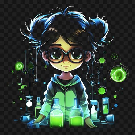 Premium Psd Tshirt Design Of Intelligent Chibi Girl With Glasses And