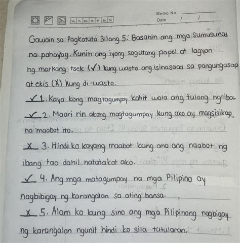 Gawain Sa Pagkatuto Bilang Basahin Ang Mga Sumusunod Na Pahayag