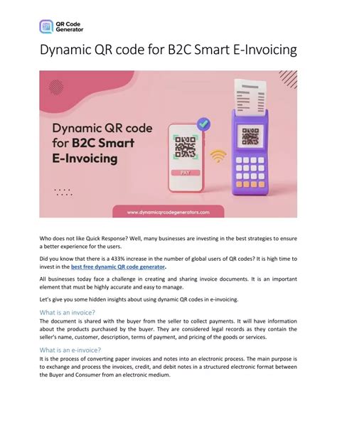 Ppt Dynamic Qr Code For B2c Smart E Invoicing Powerpoint Presentation