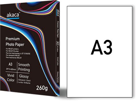 Akaca Carta Fotografica Lucida Premium Glossy Photo Paper A3 420 X