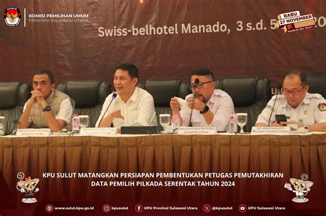 KPU Sulut Segera Bentuk Petugas Pemutakhiran Data Pemilih Pilkada 2024