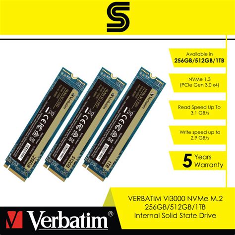 VERBATIM Vi3000 NVMe M 2 256GB 512GB 1TB Internal Solid State Drive