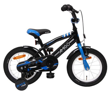 Amigo Bmx Fun Jongensfiets Kinderfiets Inch Zwart Blauw Bol