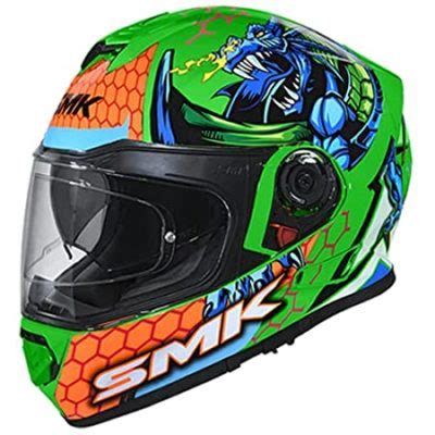 SMK Twister Dragon Gloss Orange Blue Green Full Face Helmet Custom