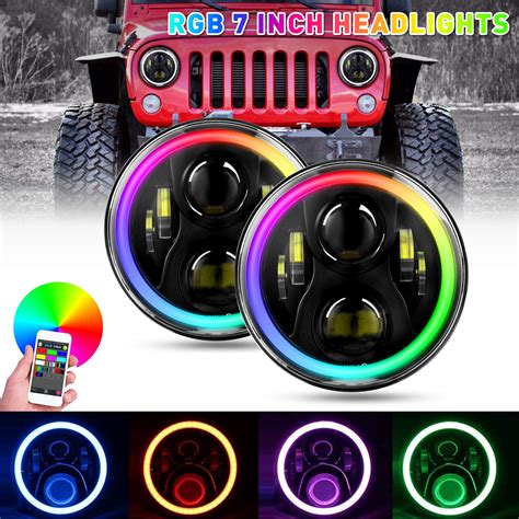 Buy Dot Approved Inch Rgb Led Headlights For Jeep Wrangler Jk Jl