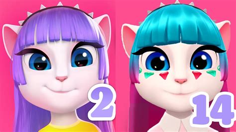 My Talking Angela 2 Update Vs My Angela 14 Two Screen Ios Android Gameplay Walkthrough