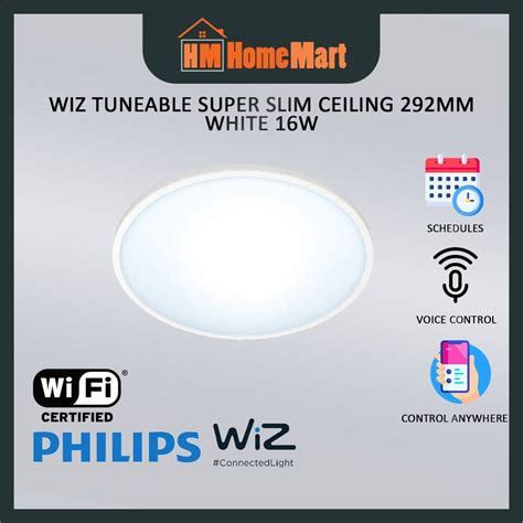 WiZ LED Smart Lighting Tunable White Super Slim Ceiling Light 14W 16W