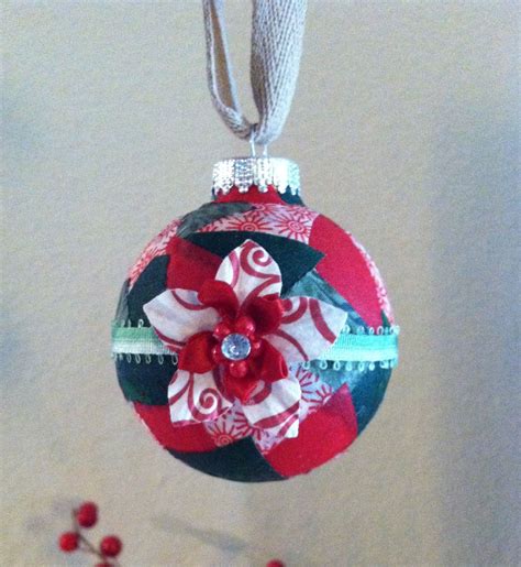 Handmade Ornament Fabric Mod Podge Handmade Ornaments Christmas