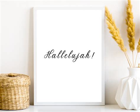 Hallelujah Printable Christian Quote Hallelujah Decor Hallelujah