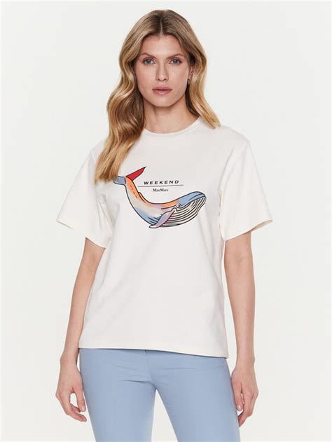 Weekend Max Mara T Shirt Scenae 23597103 Écru Relaxed Fit Modivo at